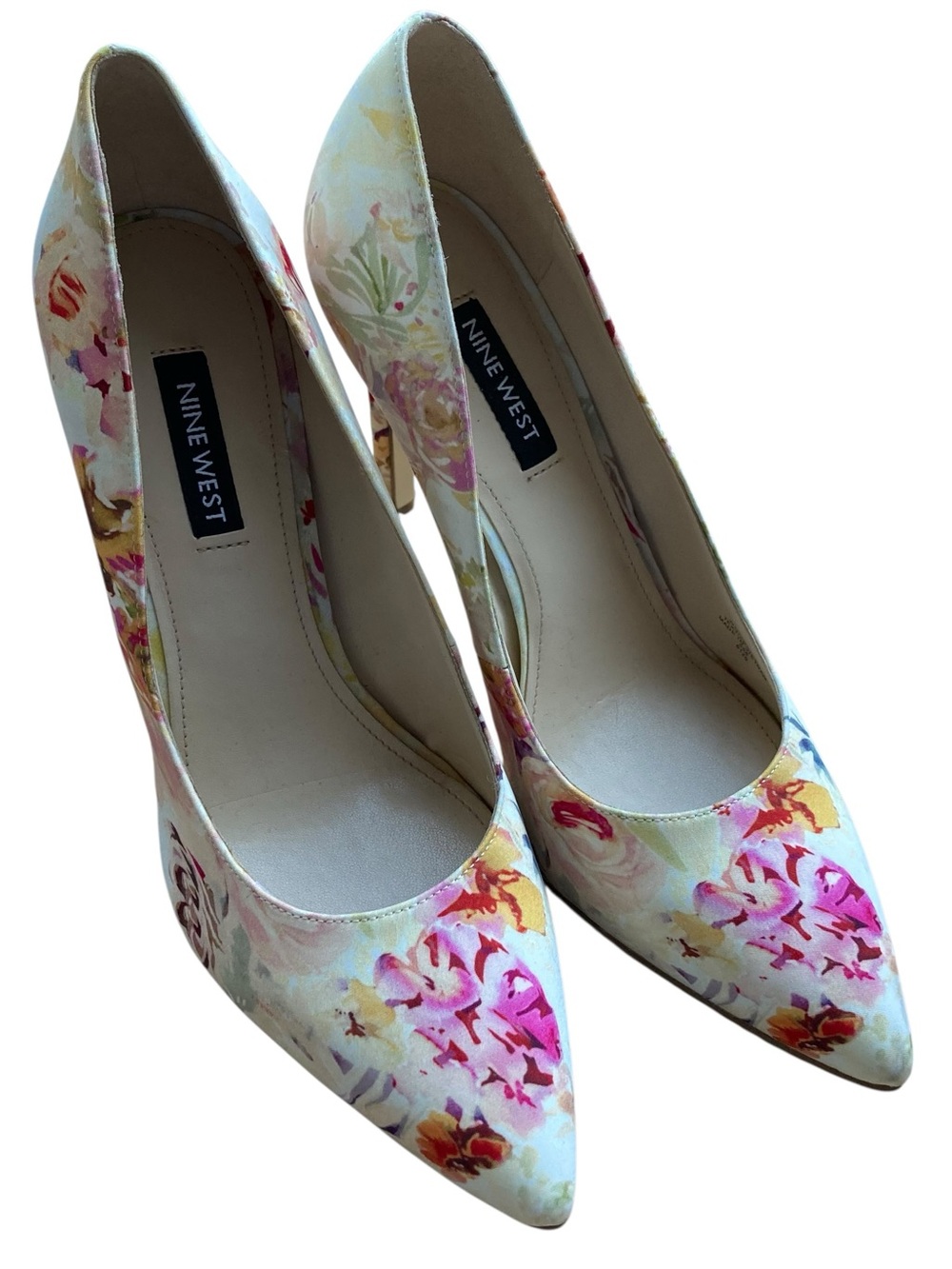 Nine West Floral Pointed Toe Pumps – Multicolor Heels Classic Stiletto